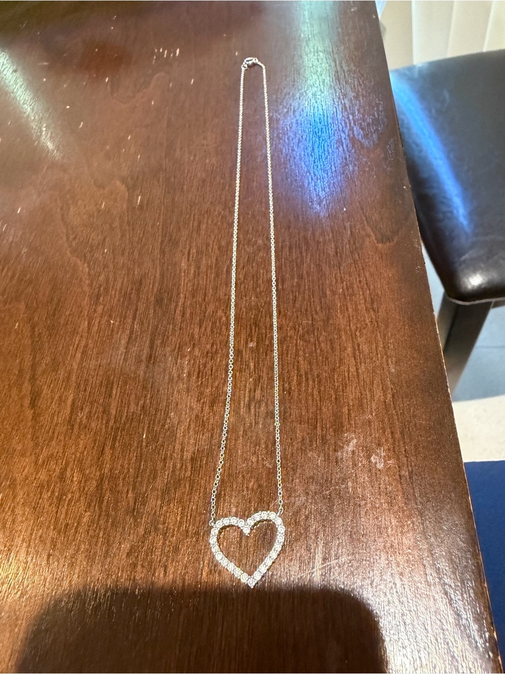925 Sterling Silver CZ Open Heart Pendant Necklace
